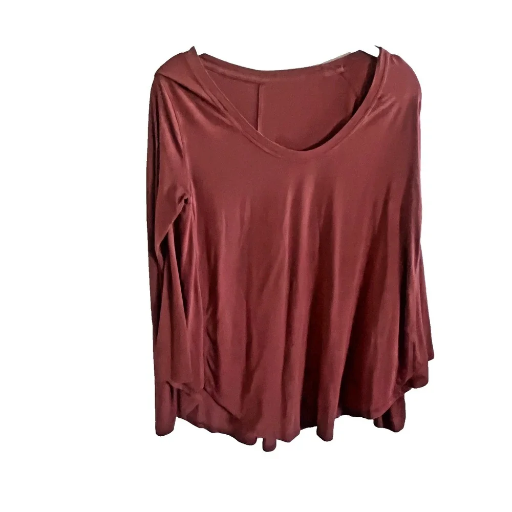 Lululemon Oversized Loose fit Longsleeve scoopneck top burnt orange Athleisure